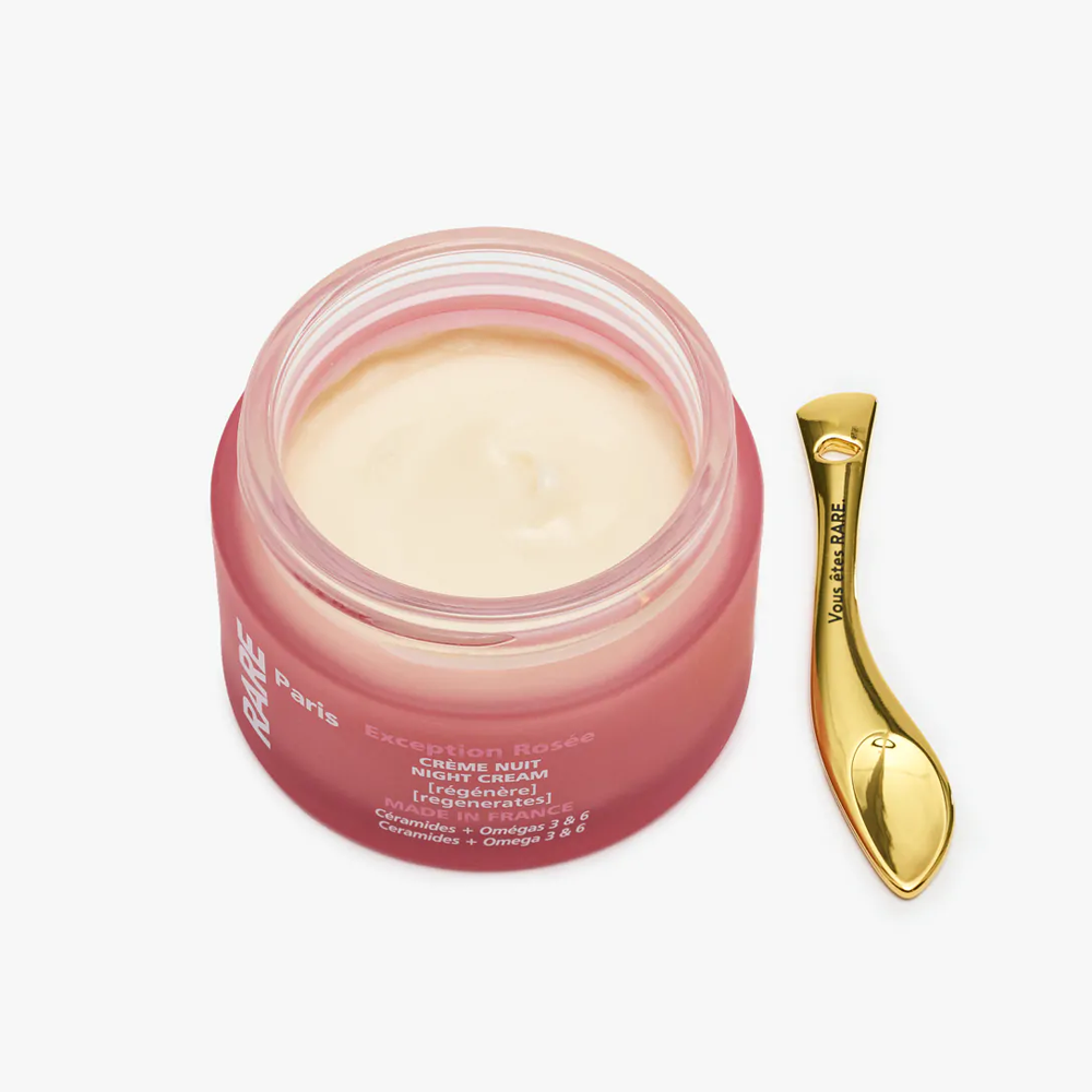 Rare Paris Exception Rosée Night Cream 50ml - Відновлювальний нічний крем для обличчя з церамідами, Омега 3 та 6 - фото №1